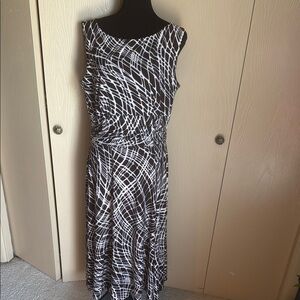 Perceptions Brown and White Sheath Dress Sleeveless